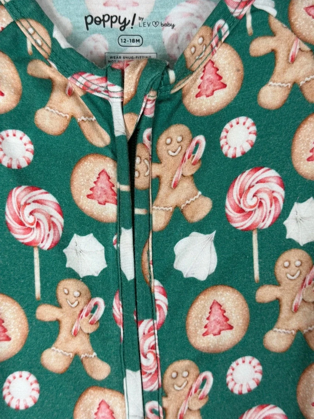 POPPY By LEV Baby Christmas Candy and Cookies Bamboo Sleeper - 12-18M